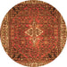 Machine Washable Persian Orange Traditional Area Rugs, wshtr4100org