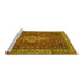 Sideview of Machine Washable Persian Yellow Traditional Rug, wshtr4100yw