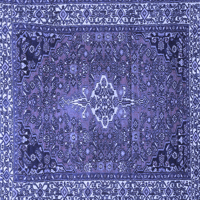 Square Machine Washable Persian Blue Traditional Rug, wshtr4100blu