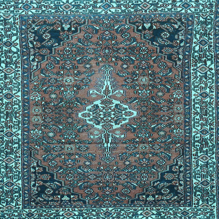 Square Machine Washable Persian Light Blue Traditional Rug, wshtr4100lblu