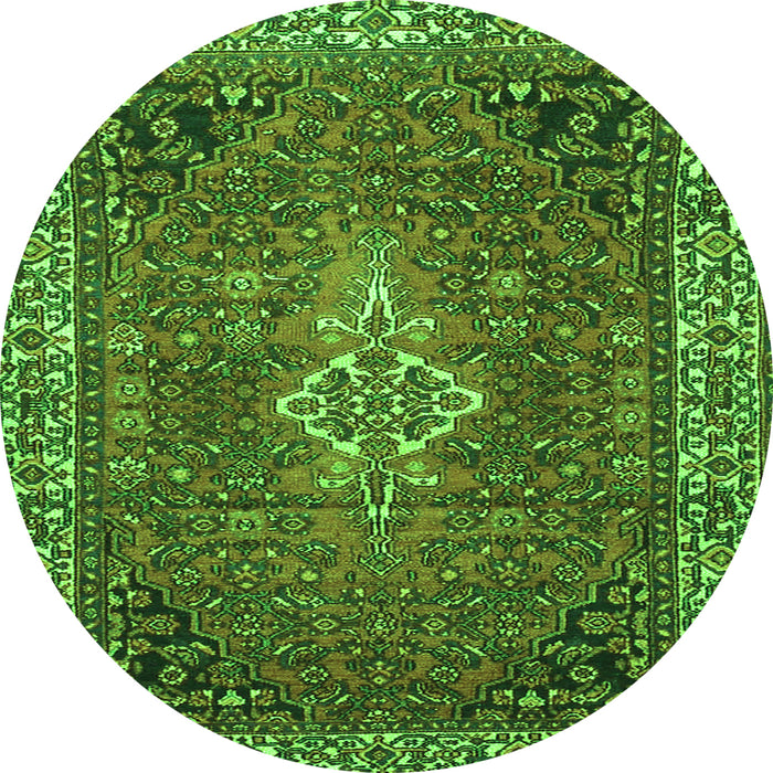Square Persian Green Traditional Rug, tr4100grn