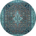 Round Persian Light Blue Traditional Rug, tr4100lblu