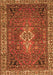 Serging Thickness of Machine Washable Persian Orange Traditional Area Rugs, wshtr4100org