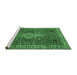 Sideview of Machine Washable Persian Emerald Green Traditional Area Rugs, wshtr4100emgrn