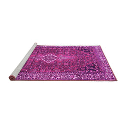 Sideview of Machine Washable Persian Pink Traditional Rug, wshtr4100pnk