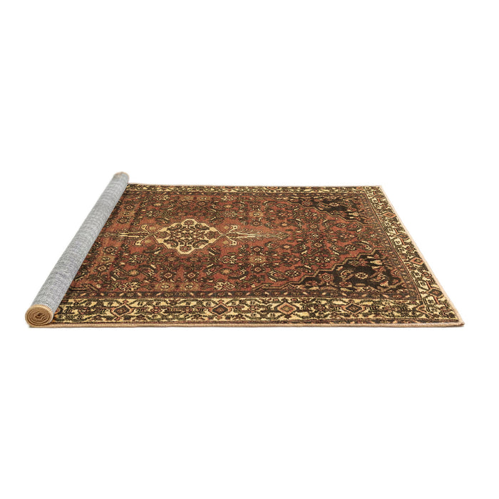 Sideview of Machine Washable Persian Brown Traditional Rug, wshtr4100brn