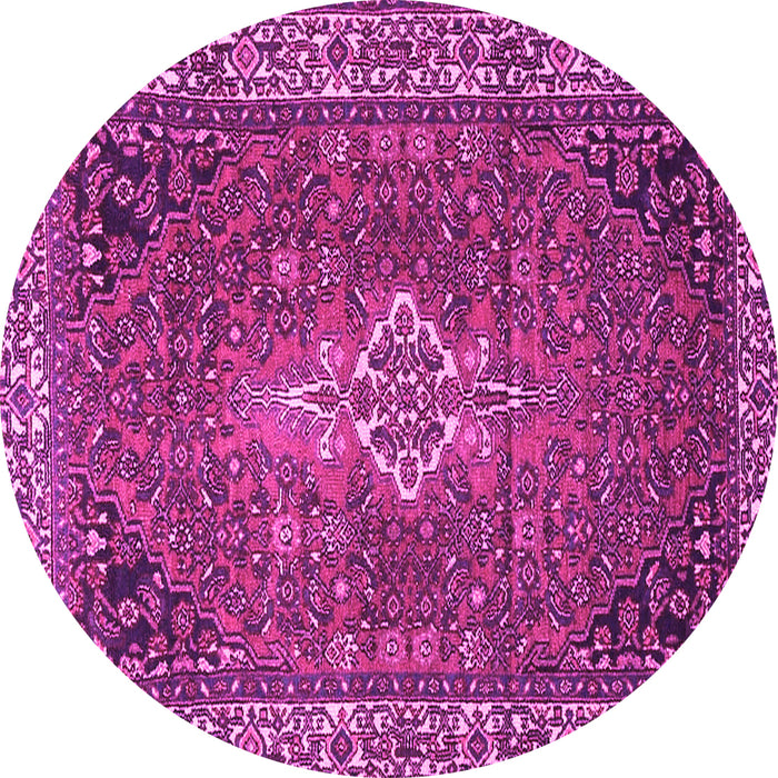 Round Machine Washable Persian Pink Traditional Rug, wshtr4100pnk