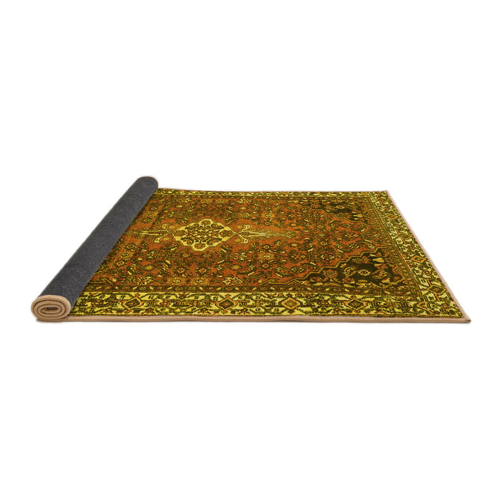 Sideview of Persian Yellow Traditional Rug, tr4100yw