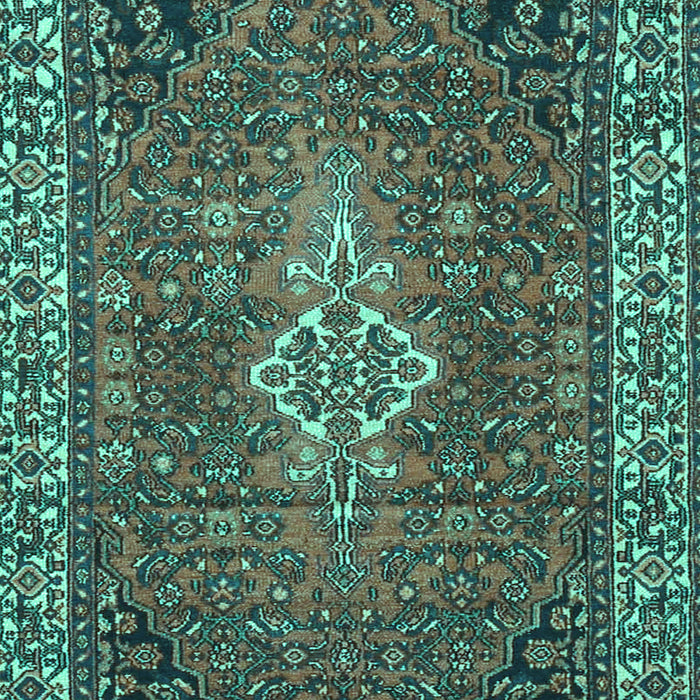 Machine Washable Persian Turquoise Traditional Area Rugs, wshtr4100turq