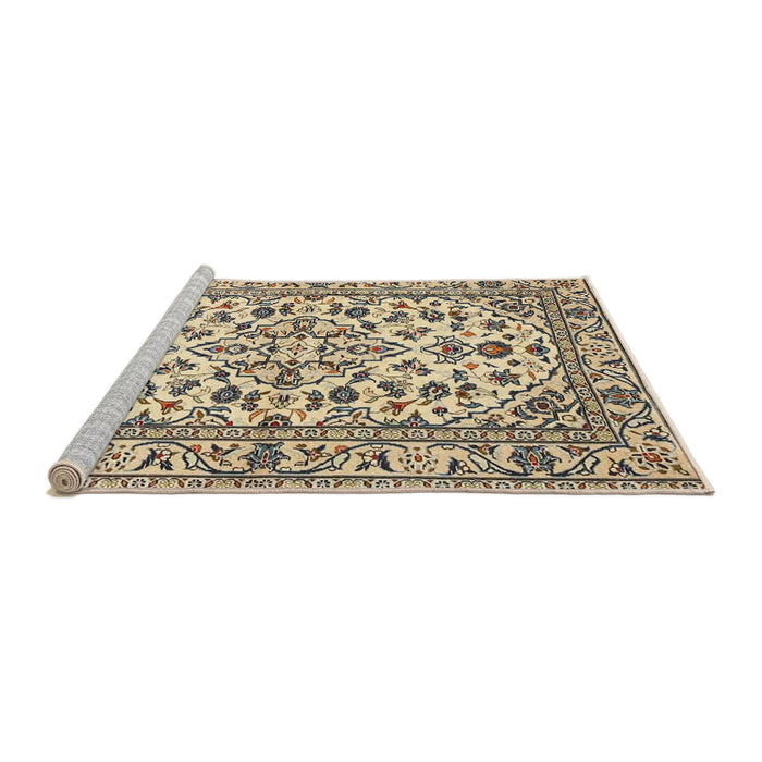 Sideview of Machine Washable Traditional Brown Rug, wshtr4101