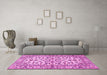 Machine Washable Persian Pink Traditional Rug in a Living Room, wshtr4101pnk