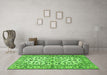 Machine Washable Persian Green Traditional Area Rugs in a Living Room,, wshtr4101grn