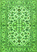 Serging Thickness of Machine Washable Persian Green Traditional Area Rugs, wshtr4101grn