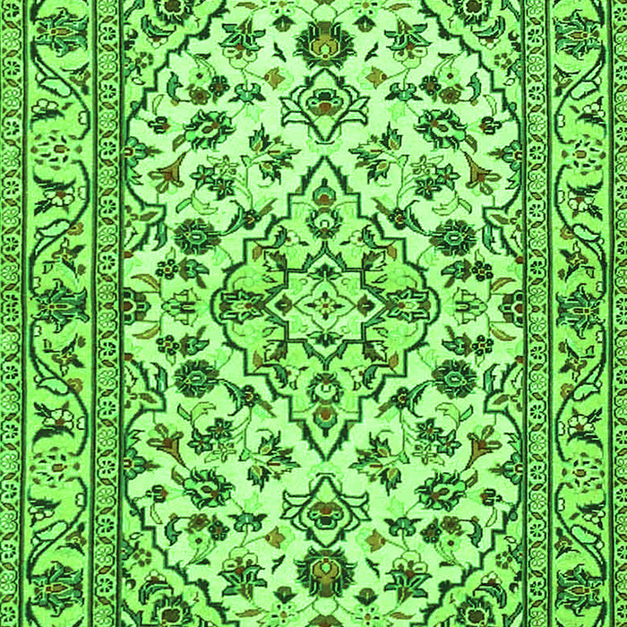 Serging Thickness of Machine Washable Persian Green Traditional Area Rugs, wshtr4101grn