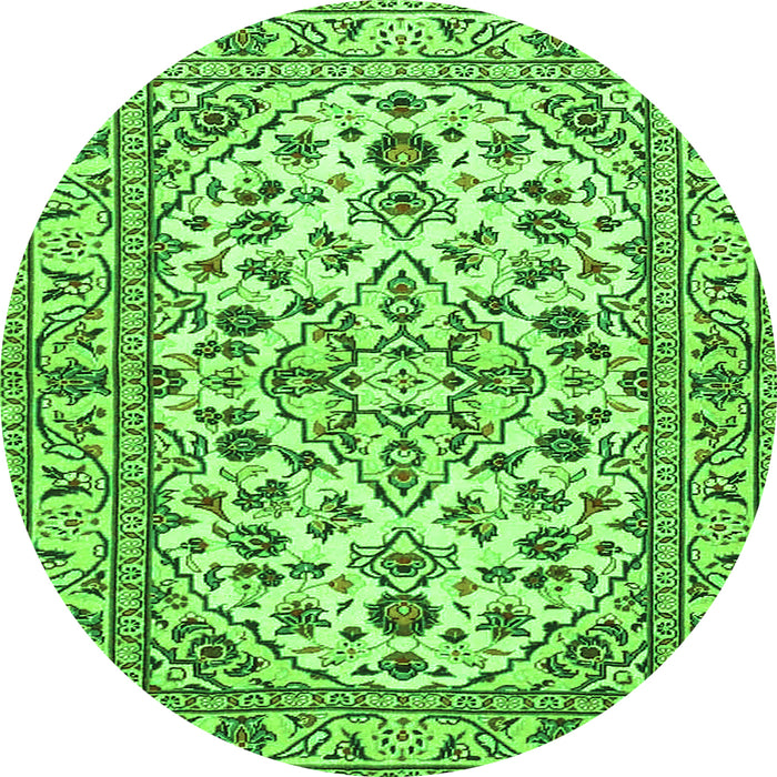 Square Persian Green Traditional Rug, tr4101grn