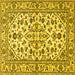 Square Machine Washable Persian Yellow Traditional Rug, wshtr4101yw