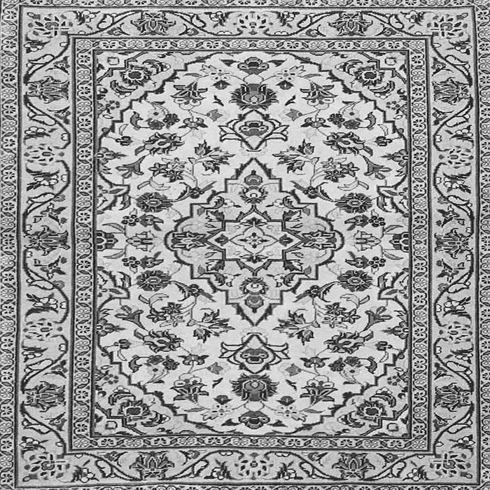 Round Machine Washable Persian Gray Traditional Rug, wshtr4101gry