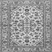 Round Machine Washable Persian Gray Traditional Rug, wshtr4101gry