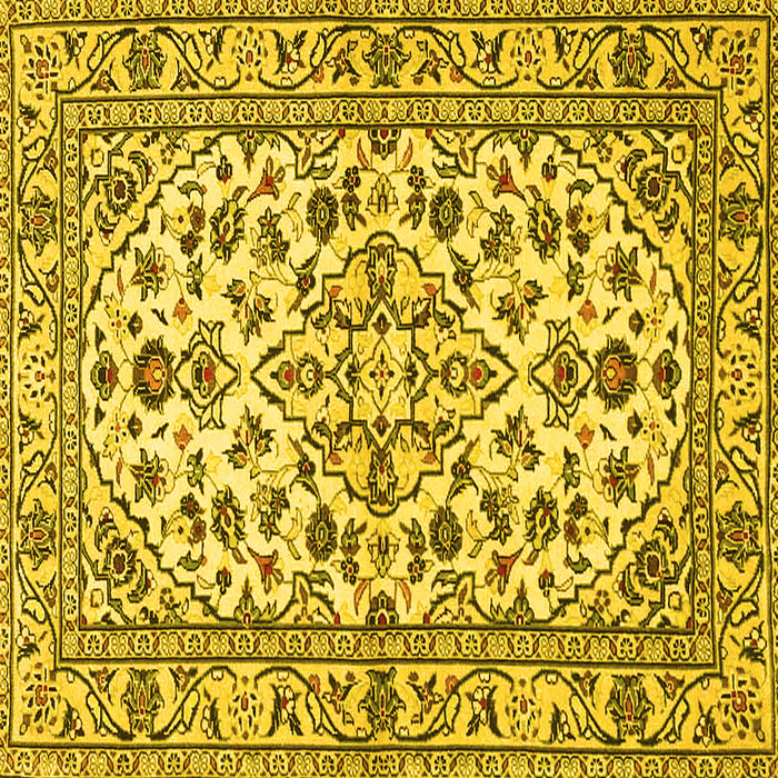 Square Persian Yellow Traditional Rug, tr4101yw