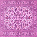 Square Machine Washable Persian Pink Traditional Rug, wshtr4101pnk