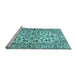 Sideview of Machine Washable Persian Light Blue Traditional Rug, wshtr4101lblu