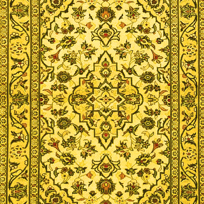 Machine Washable Persian Yellow Traditional Rug, wshtr4101yw