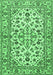 Machine Washable Persian Emerald Green Traditional Area Rugs, wshtr4101emgrn