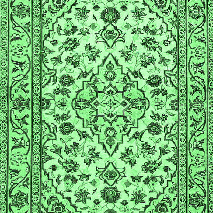 Machine Washable Persian Emerald Green Traditional Area Rugs, wshtr4101emgrn