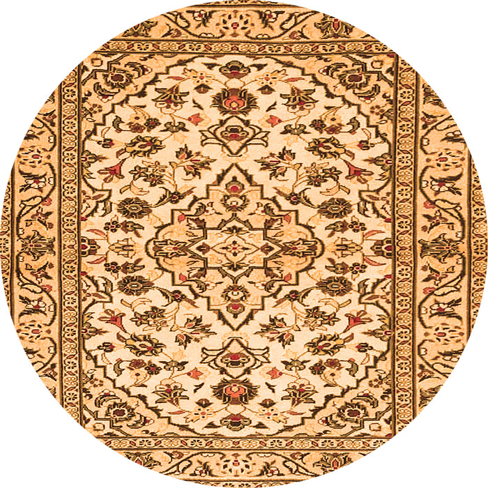 Machine Washable Persian Orange Traditional Area Rugs, wshtr4101org