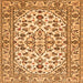 Round Machine Washable Persian Orange Traditional Area Rugs, wshtr4101org