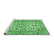 Sideview of Machine Washable Persian Emerald Green Traditional Area Rugs, wshtr4101emgrn