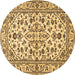 Round Persian Brown Traditional Rug, tr4101brn