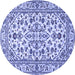 Round Persian Blue Traditional Rug, tr4101blu