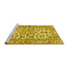 Sideview of Machine Washable Persian Yellow Traditional Rug, wshtr4101yw