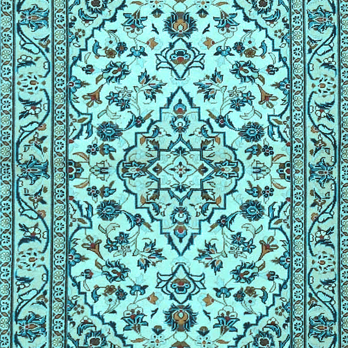 Machine Washable Persian Light Blue Traditional Rug, wshtr4101lblu