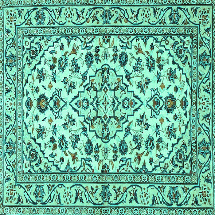 Square Persian Turquoise Traditional Rug, tr4101turq