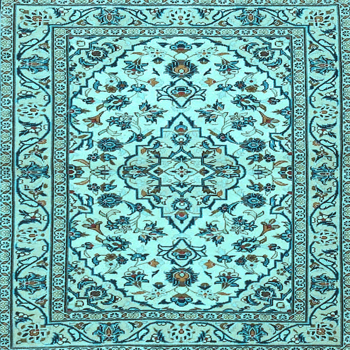 Square Machine Washable Persian Light Blue Traditional Rug, wshtr4101lblu