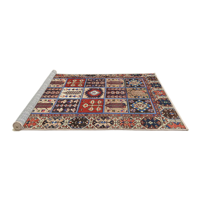 Sideview of Machine Washable Traditional Light French Beige Brown Rug, wshtr4102