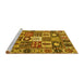 Sideview of Machine Washable Persian Yellow Traditional Rug, wshtr4102yw