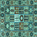 Square Machine Washable Persian Turquoise Traditional Area Rugs, wshtr4102turq