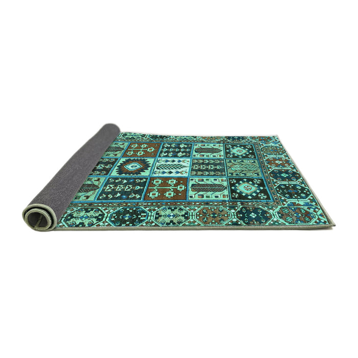 Sideview of Persian Turquoise Traditional Rug, tr4102turq