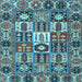 Square Machine Washable Persian Light Blue Traditional Rug, wshtr4102lblu