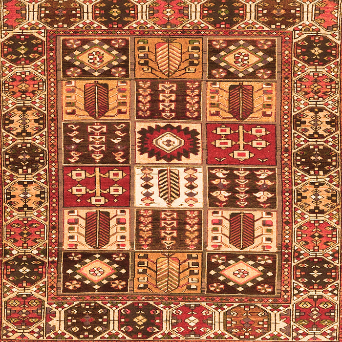 Round Machine Washable Persian Orange Traditional Area Rugs, wshtr4102org