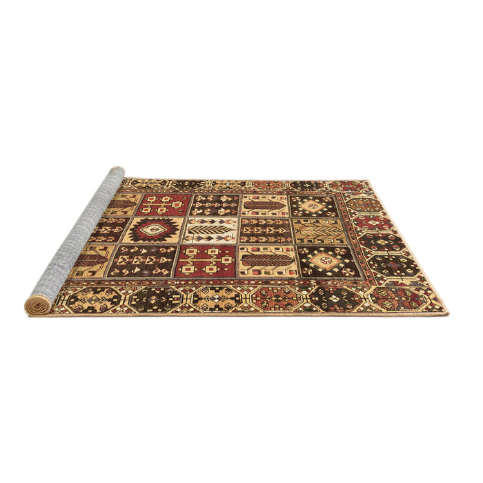 Sideview of Machine Washable Persian Brown Traditional Rug, wshtr4102brn