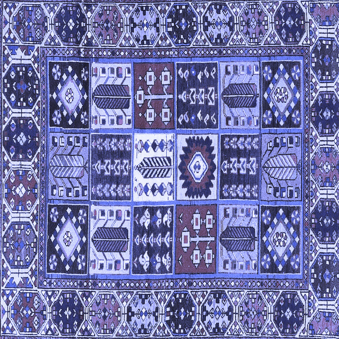 Square Machine Washable Persian Blue Traditional Rug, wshtr4102blu