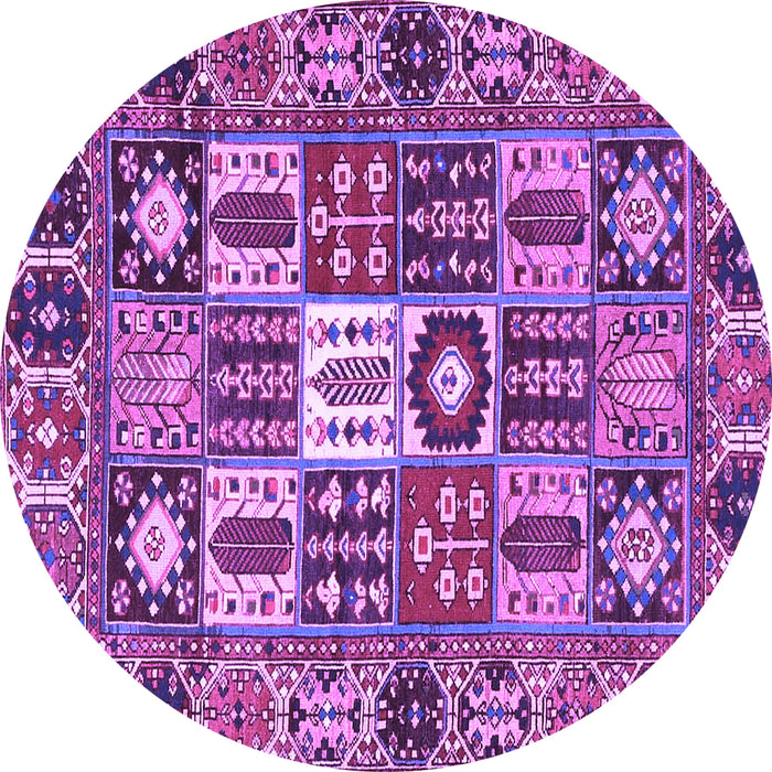 Round Machine Washable Persian Purple Traditional Area Rugs, wshtr4102pur