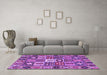 Machine Washable Persian Purple Traditional Area Rugs in a Living Room, wshtr4102pur