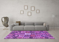 Machine Washable Persian Purple Traditional Rug, wshtr4102pur