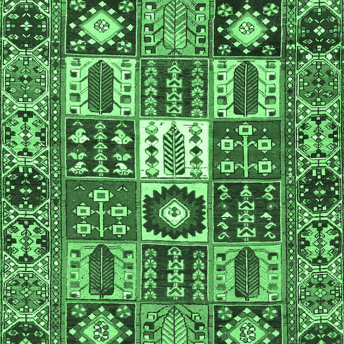 Machine Washable Persian Emerald Green Traditional Area Rugs, wshtr4102emgrn