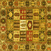 Square Machine Washable Persian Yellow Traditional Rug, wshtr4102yw